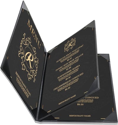Goodline® - Menumap / Menukaart Mappen - 4x A4 - Zwart