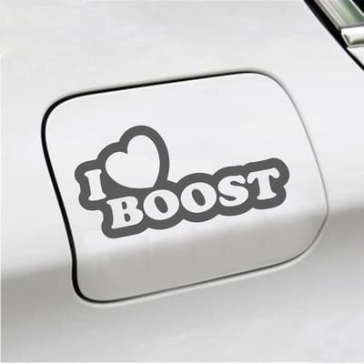 Bumpersticker - I Love Boost - 10 X 20 - Antraciet