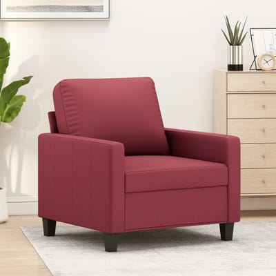 vidaXL - Fauteuil - 60 - cm - kunstleer - wijnrood