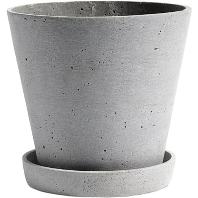 HAY - Bloempot met schotel - L - grijs - grau