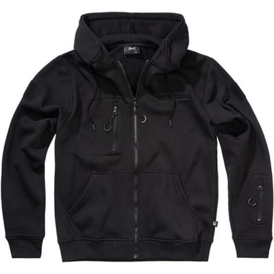 Brandit Vest met capuchon - Tactical Sweat Jacket - S tot L - voor Mannen - zwart