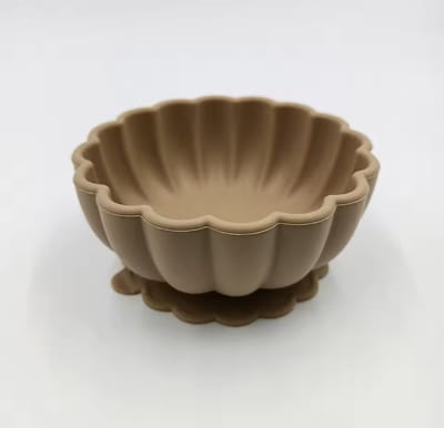KimDo - Siliconen Schelp Bakje - Bruin - Met zuignap - Bakje - Schaaltjes - kinderservies - Kom - Baby - Kraamcadeau - Kind