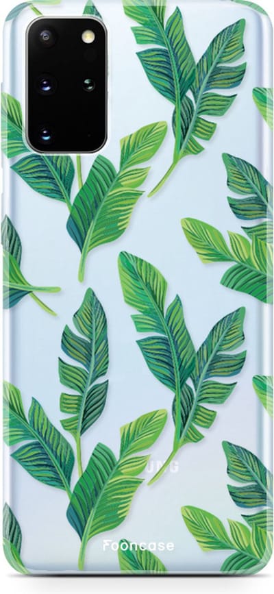 Fooncase Hoesje Geschikt voor Samsung Galaxy S20 Plus - Shockproof Case - Back Cover / Soft Case - Banana leaves / Bananen bladeren