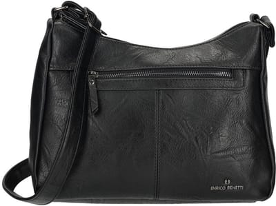 Enrico Benetti Caen Schoudertas Dames Leer Look - Zwart