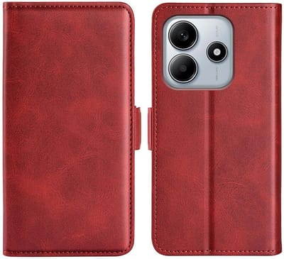 MobyDefend Hoesje - Geschikt voor Xiaomi Redmi Note 14 5G - Luxe Wallet Book Case (Sluiting Zijkant) - Rood