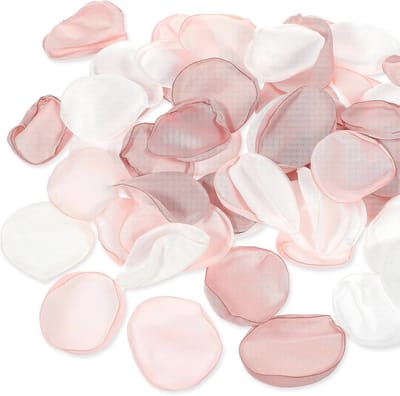200 Stuks Rozenblaadjes voor Bruiloft - Zijde Roze en Witte Bloemblaadjes voor Decoratie