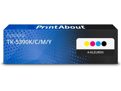 PrintAbout huismerk Toner TK-5390K/C/M/Y 4-kleuren Multipack Geschikt voor Kyocera