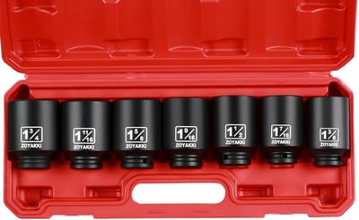 1/2" Drive Diepe Impact Dopset 6-Kant SAE - 7 Delig Cr-Mo voor Auto Reparatie