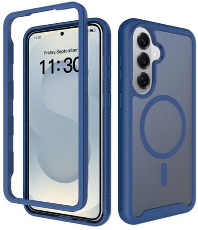 Hoesje met Ingebouwde Screenprotector Geschikt voor Samsung Galaxy S26 Plus - Compatibel met MagSafe / Qi2 - Full Protect - Schokbestendige Beschermhoes - Case Transparant Blauw
