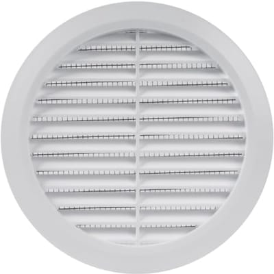 PromoHome Ronde Ventilatierooster 125 mm - Witte Luchtrooster met Insectenscherm - HVAC Ventilatie voor Badkamer, Keuken, Thuiskantoor