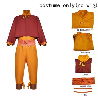 Aang Cosplay Kostuum Editie Avatar De Legende van Aang Rollenspel voor Halloween Anime Comic Con Avatar Outfits Adult M brown