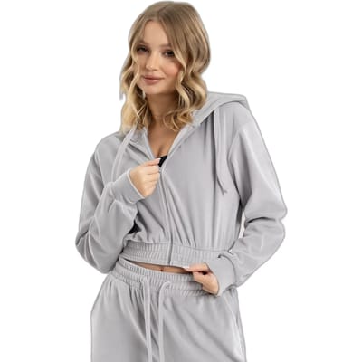 Donsweetshirt met rits van velours voor dames Gym Glamour