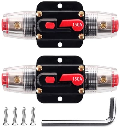 Allecto - Inline Circuit Breaker - Reset Fuse - Bescherming Audio Systemen - Voor Auto en Marine - Veiligheid - 150A - Geschikt voor Audio Systemen...