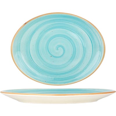 Bonna Serveerschaal - Aqua - Porselein - 36x28 cm - set van 2