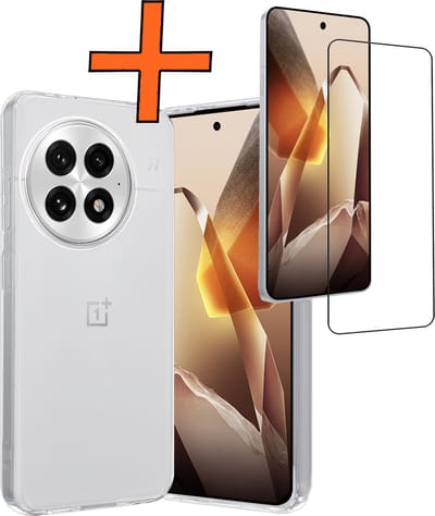 Hoes - Met Screenprotector - Geschikt voor OnePlus 13 - Sterk & Shockproof - Back Cover - Siliconen Case - Telefoon Hoes - Transparant