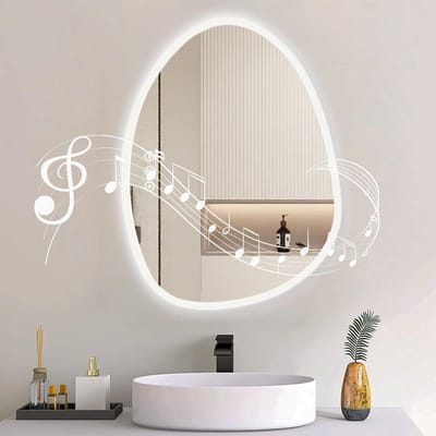Badkamerspiegel met Verlichting en Bluetooth, 50 x 67 cm, Dimbaar en Condensvrij
