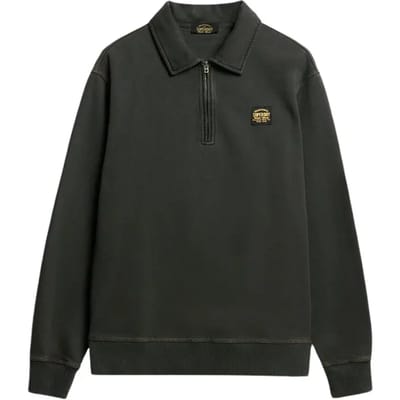 Superdry - Sweatshirt met contrasterende stiksels en halve rits - Heren - Hoodies