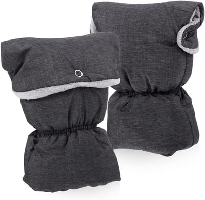 Kinderwagen Wanten - Baby Accessoires - Warm Blijven - Drie Laags Stof - Medium - Donkergrijs