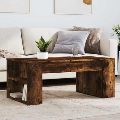 vidaXL - Salontafel - 102x55x42 - cm - bewerkt - hout - gerookt - eikenkleurig