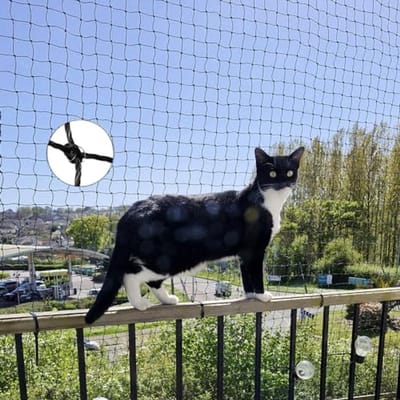 Kattenbalkon Veiligheidsnet Met Draadversterking - 2x1.5m, Bijtbestendig en Weerbestendig