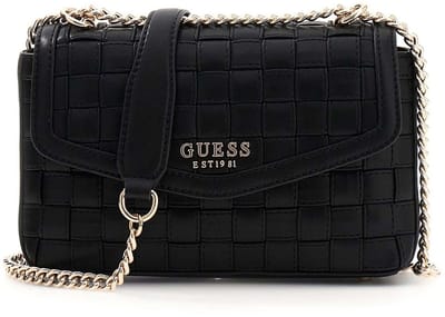 GUESS schoudertas Sandy Convertible Xbody Flap Bag Black zwart
