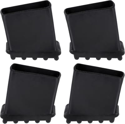 Laddervoeten - Trapladder Beschermers - Vloer Beschermen - Antislip Verdikt Design - 6x6x2.8cm - Zwart