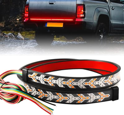 Daity 1-pack - Achterlichtstrip voor achterklep van vrachtwagen - rood remlicht - waarschuwingslichten en achterlichtfunctie - geschikt voor pick-up trucks - trailers - SUV's - campers en bestelwagens (1 - 5 m).