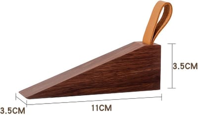 Deurstopper Hout - Deurwig Deurwig - Deuren Open Houden - Antislip Onderkant - 16 cm - Walnoot