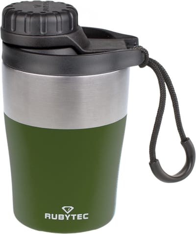 Rubytec Shira Hotshot - 200 ml - Thermosbeker - Koffiebeker To Go - Vacuüm Drinkfles - Thermosfles - Waterfles - RVS Drinkfles - Urenlang Koud of Warm Drinken - Lekvrij - BPA-vrij - Olive