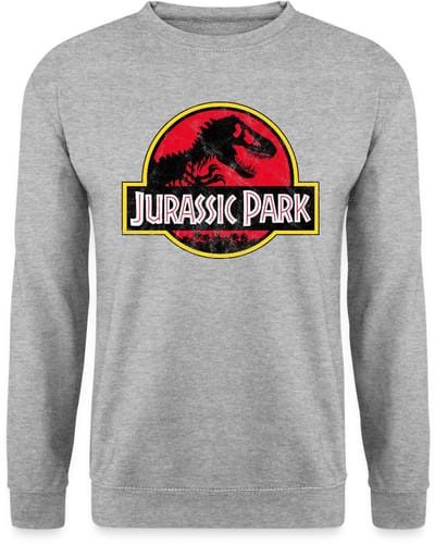 Jurassic Park Klassiek Logo In Rood Met T-Rex Sweater Heren
