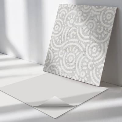 Wallfluent Vinyl Tegels - Abstract Lijnenpatroon Vinyl Tegels Zelfklevend - 30 cm x 30 cm - Grijs PVC Tegels - 9 stuks - Vierkant PVC Tegels - Patroon Plaktegels - Zelfklevende Vinyltegels - Plaktegels Keuken en Badkamer