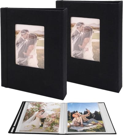 Mini linnen fotoalbum 13x18 cm met 26 zwarte pagina's per pack, perfect voor herinneringen en Valentijnsdag
