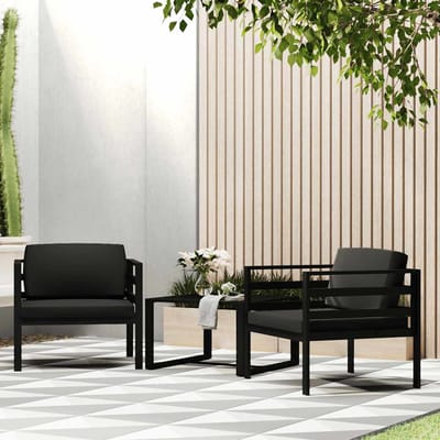 vidaXL - Eenzitsbank - met - kussens - aluminium - antracietkleurig