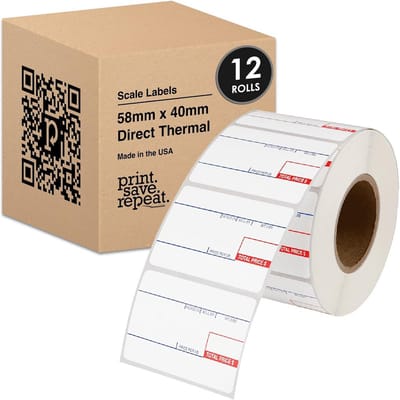Schaallabels - Etiketten Labels - Wegen en Prijsaanduiding - Direct Thermisch Papier - 58x40mm - Wit