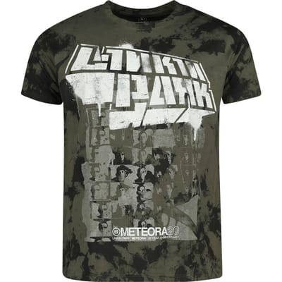 Linkin Park T-shirt - Spray Collage - S tot XXL - voor Mannen - groen