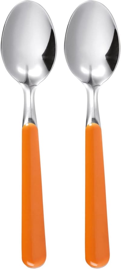 Set van 2 Trendy Koffielepels - Fel Oranje Bestek