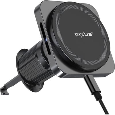Rixus RXWC20 Wireless Car Charger for Magsafe Car Mount 15W Space Gray