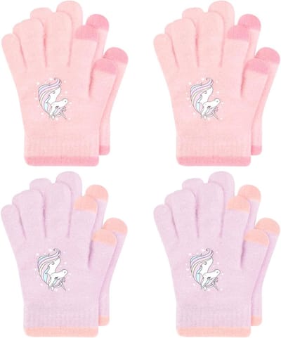 Winterhandschoenen voor Kinderen - Rekbare Zachte Gebreide Handschoenen voor Jongens en Meisjes, Warmte voor Buitenactiviteiten en Dagelijks Gebruik