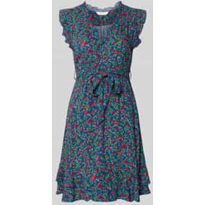 Mini-jurk met bloemenprint en ruches