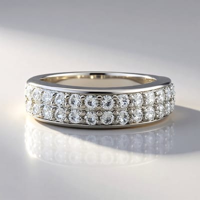 Cavill - Elegante Zilveren Ring - 925 Sterling Zilver Geplatineerd - 26 Cambodjaanse Zirkoon 1 284 ct - Rond Slijpsel - 22x22 mm - Tijdloos Sieraad