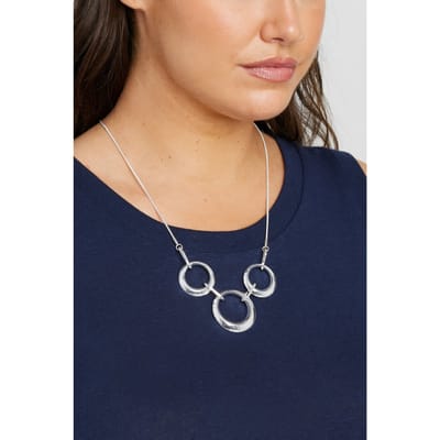 Yours Ketting Met Drie Cirkelvormige Hangers In Zilversize One Size