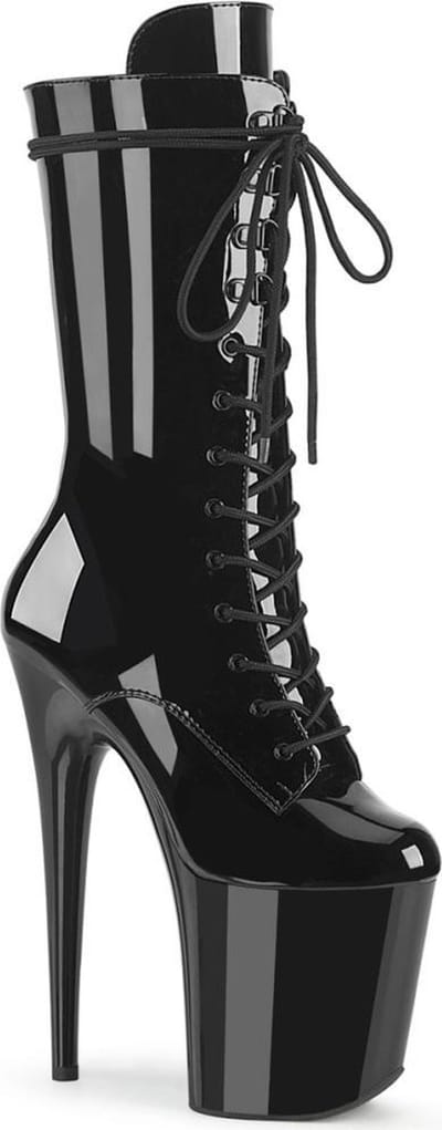 Pleaser - FLAMINGO-1050 Plateau Laarzen - Paaldans schoenen - 35 Shoes - Zwart