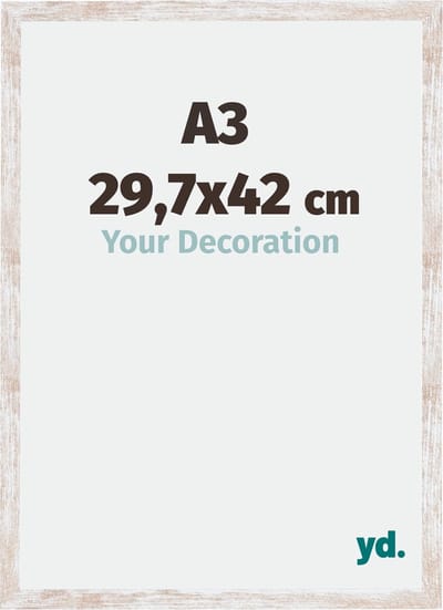 Your Decoration - Fotolijst A3 29,7x42 cm - MDF - White Wash - Catania
