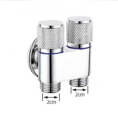 Zinklegering Hoekkraan Wandmontage Toilet Wasmachine Kraan Eén In Twee Uit Waterreiniging Kraan Badkamer Toilet Accessoires zilver
