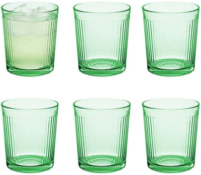 Alessandro Drinkglazen Marbella - waterglazen - groen transparant - glas - set 6x stuks - 260 ml - gekleurd glas