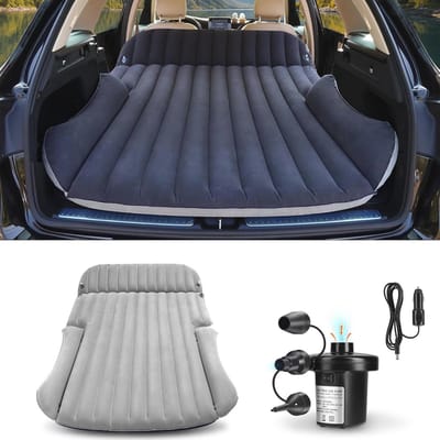 Dubbelzijdig opblaasbaar autoluchtbed met geïntegreerd kussen en pomp - Perfect voor roadtrips en camping