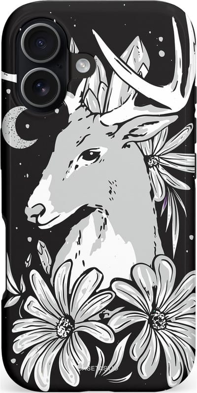 Casetastic hoesje geschikt voor Apple iPhone 17 - MagSafe - Dubbellaagse bescherming - Lunagewei - Fashion Case - Zwart Lichtgrijs Wit