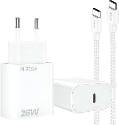 Usb C adapter 25w met usb C naar usb C kabel - Snellader - Super fast charger