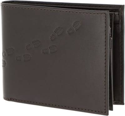 oxmox Leren portemonnee Leather RFID Protect Querscheinbörse Footsteps 2.0 Embossed Brown donkerbruin