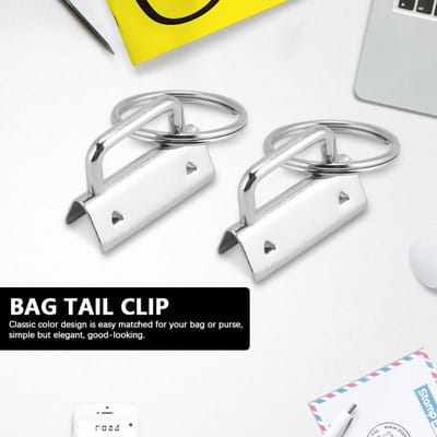 10 stuks 32 mm metalen staartclip met sleutelhanger handgemaakt DIY tas portemonnee maakbenodigdheden white